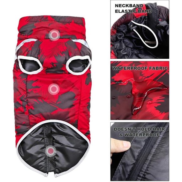 THE DOG BOX Reflective Dog Vest in Red Camouflage - Picture 6 of 13